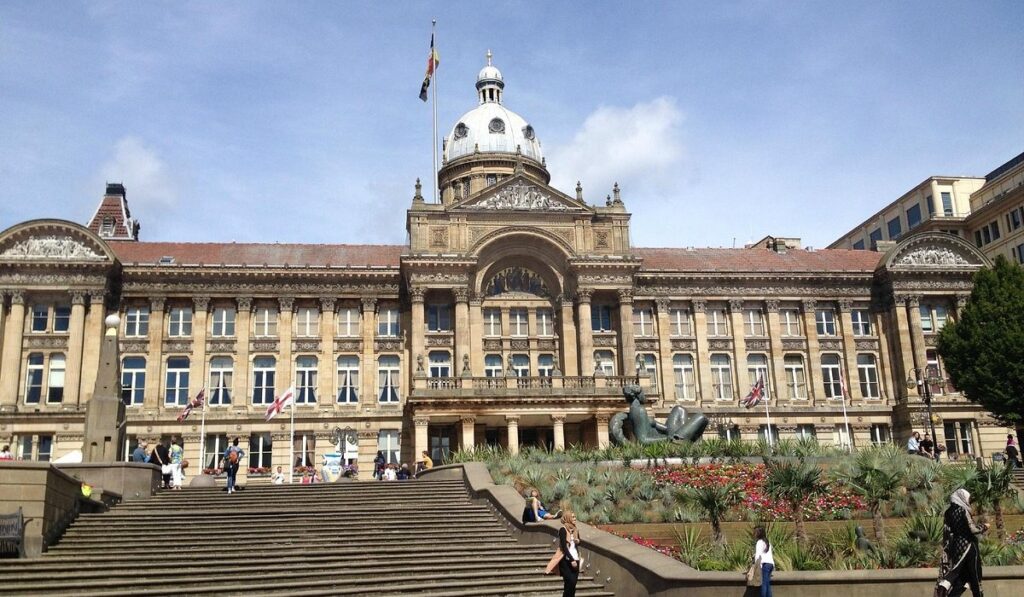 A view of Birmingham’s historic Victoria Square with its grand architecture, representing the city’s importance among the Best Cities in the UK.