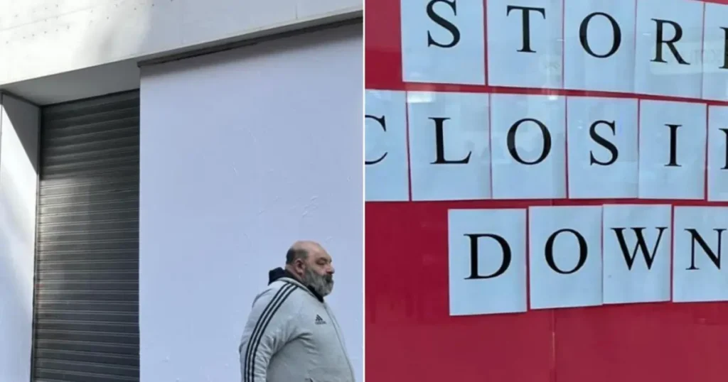 Glasgow Michael Kors store closed – shuttered shopfront and store closing down sign on Buchanan Street